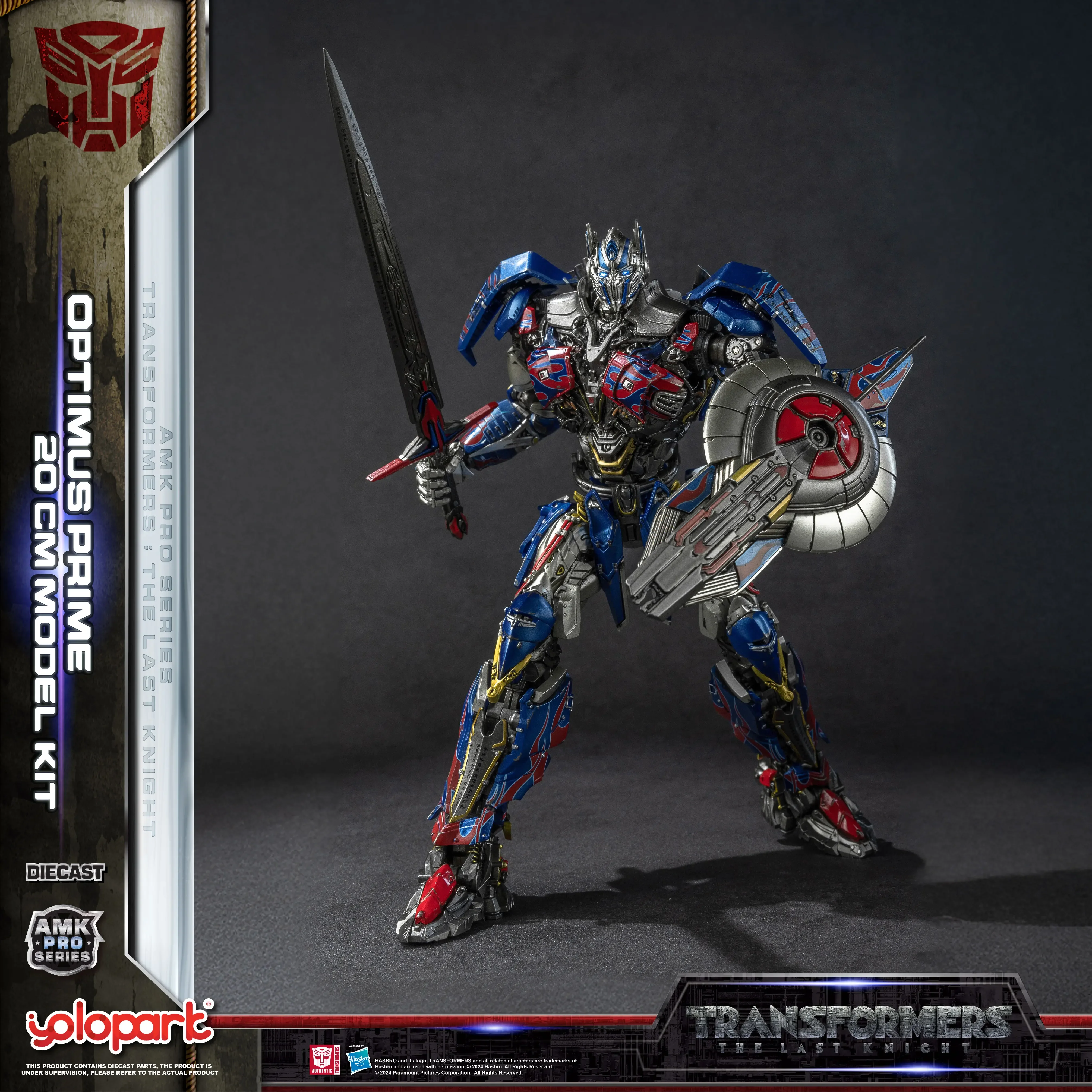 In Voorraad YOLOPARK Transformatie: De Laatste Ridder AMK PRO Serie 20 cm OP Prime Metalen Model Kit Anime Figuur Model Speelgoed pop Geschenken