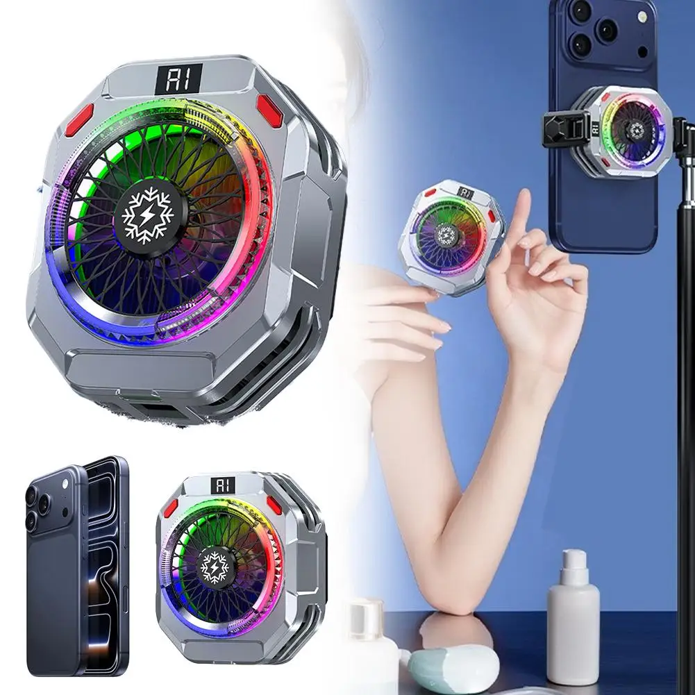 30w半導体スマホクーラー-ゲーミング用-スマート温度制御-5モードrgbライト-極限放熱