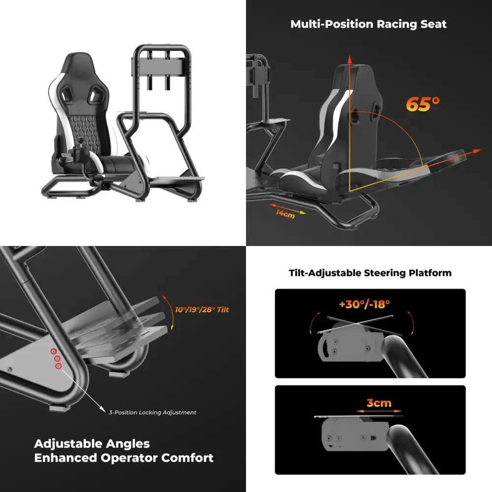 2026 Hot Sale ZY6013 Metal Racing Simulator Cockpit Seat for PS4 PS5 PC G25 G27 G29 G920 Car F1 GTR Racing