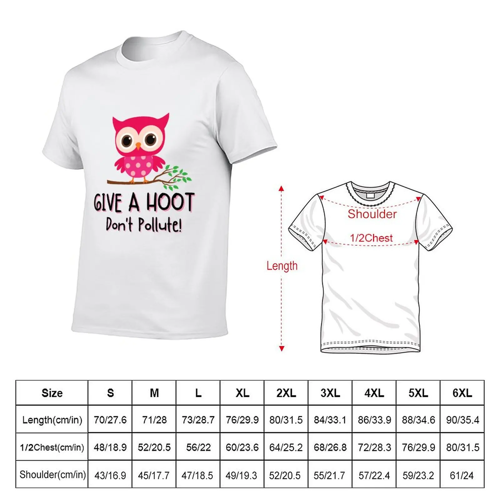 Give A Hoot Don't Pollute T-Shirt Casual Trendy Short Sleeve T-Shirt
