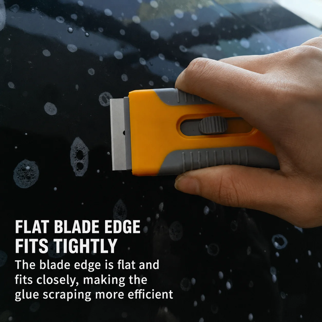 Hard Silicone Squeegee for Car Window Tint Film - Professional Stiff Rubber Scraper Tool for Vinyl Wrap Installation & Bubble Re