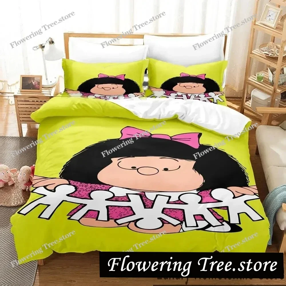 3D Print Mafalda Bedding Set Boys Girls Twin Queen King Size Duvet Cover Pillowcase Bed Boys Adult Home Textileextile
