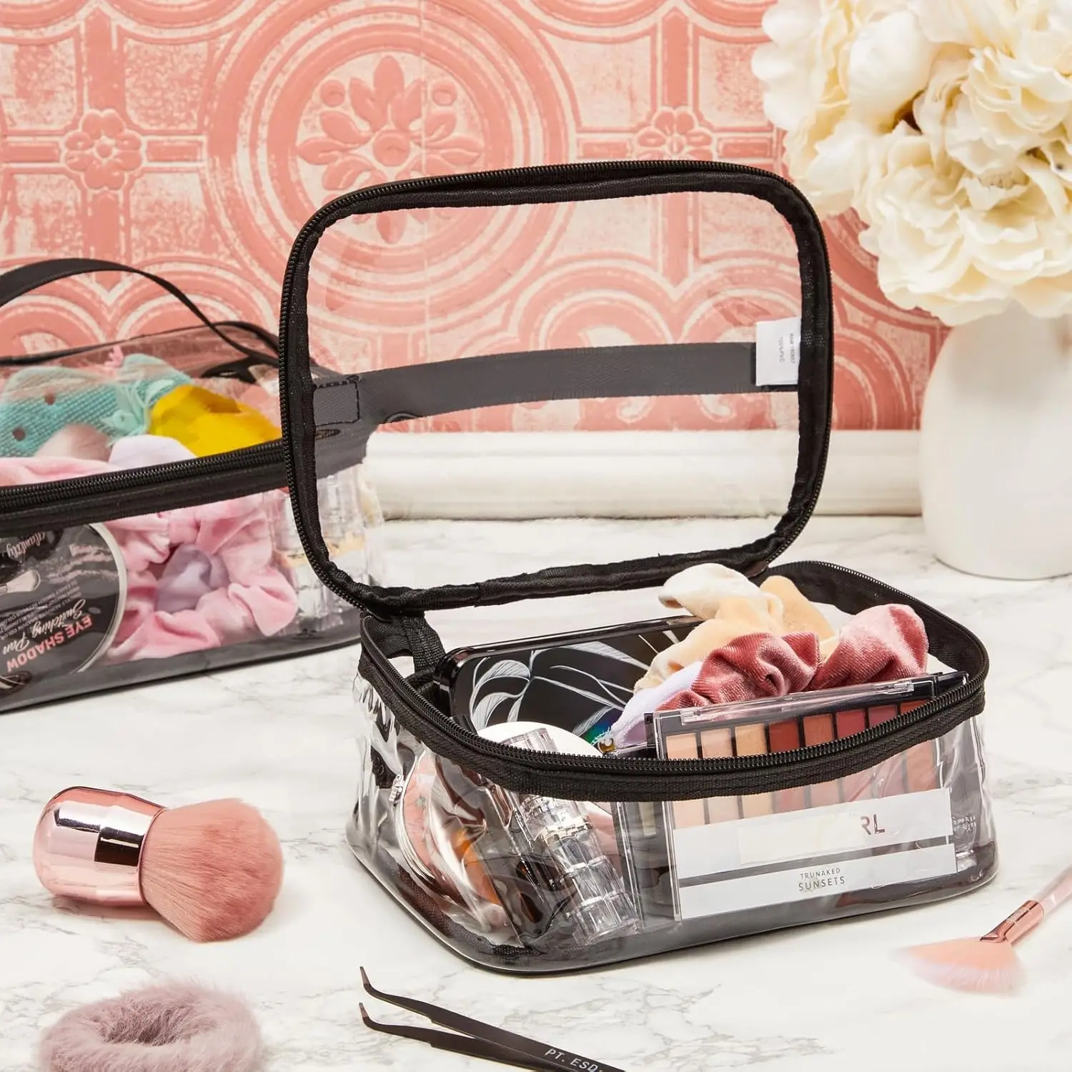 Large Clear PVC Storage Bag Travel Waterproof Organizer Bags Cosmetics Pouch Reusable Toy Storage Bag for Building Block Puzzle
