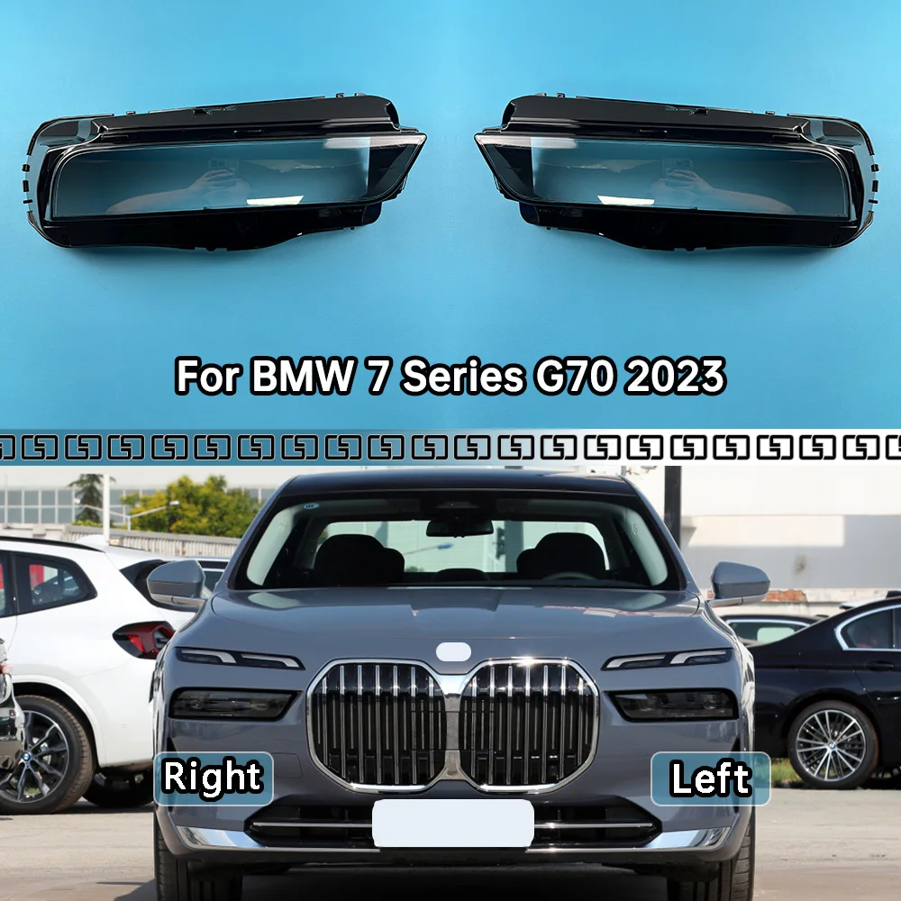 

For BMW 7 Series G70 2023 Headlight Cover Lens Transparent Lamp Shell Lampcover Plexiglass Replace The Original Lampshade