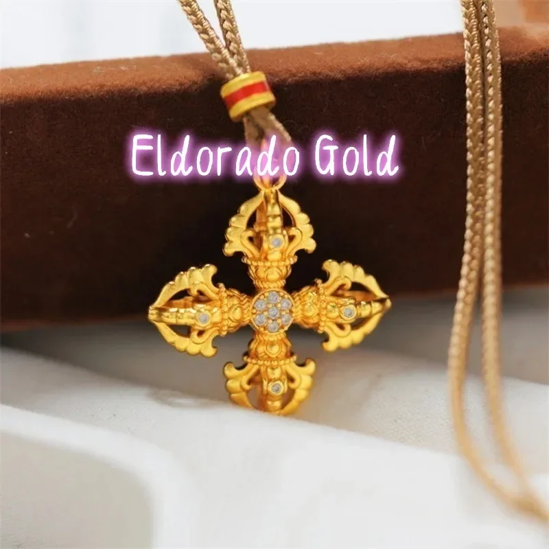 

Золотой кулон Eldorado Gold Eldorado 2025 2025AU750 из 18-каратного золота в форме креста-пестика для женщин, модное элитное украшение, колье-подвеска
