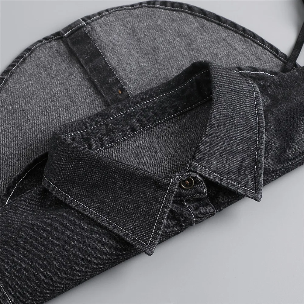Adjustable Straps Denim Fake Collar Korean Style Round Neck Turtleneck Fake Collar Clothes Accessories Solid Color
