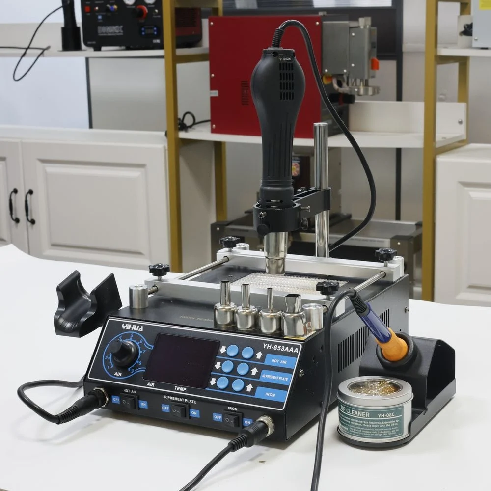 

For YIHUA 853AAA Soldering Station with Built-in Preheating and 3-in-1 Hot Air Gun Welding Repair Tools Home BGA Desoldering
