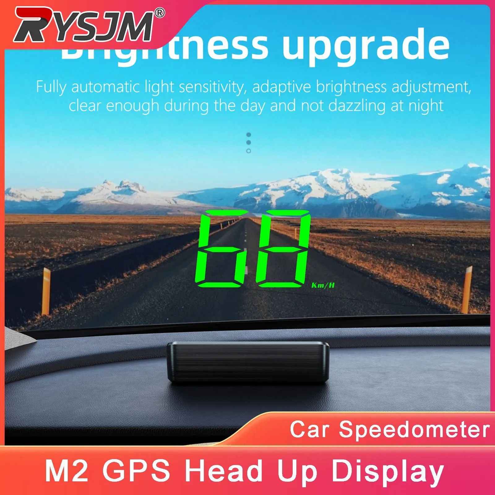 Pantalla de visualización frontal GPS M2 para coche, velocímetro, proyector para parabrisas, fuente grande, medidor de velocidad digital KMH, electrónica para automóviles, para todos los coches