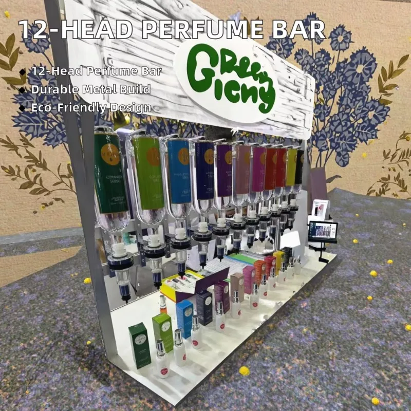 New Design 500ml 750ml Table Stand Perfume Display Rack 12 Heads Perfume Vending Machine For Perfume DIY
