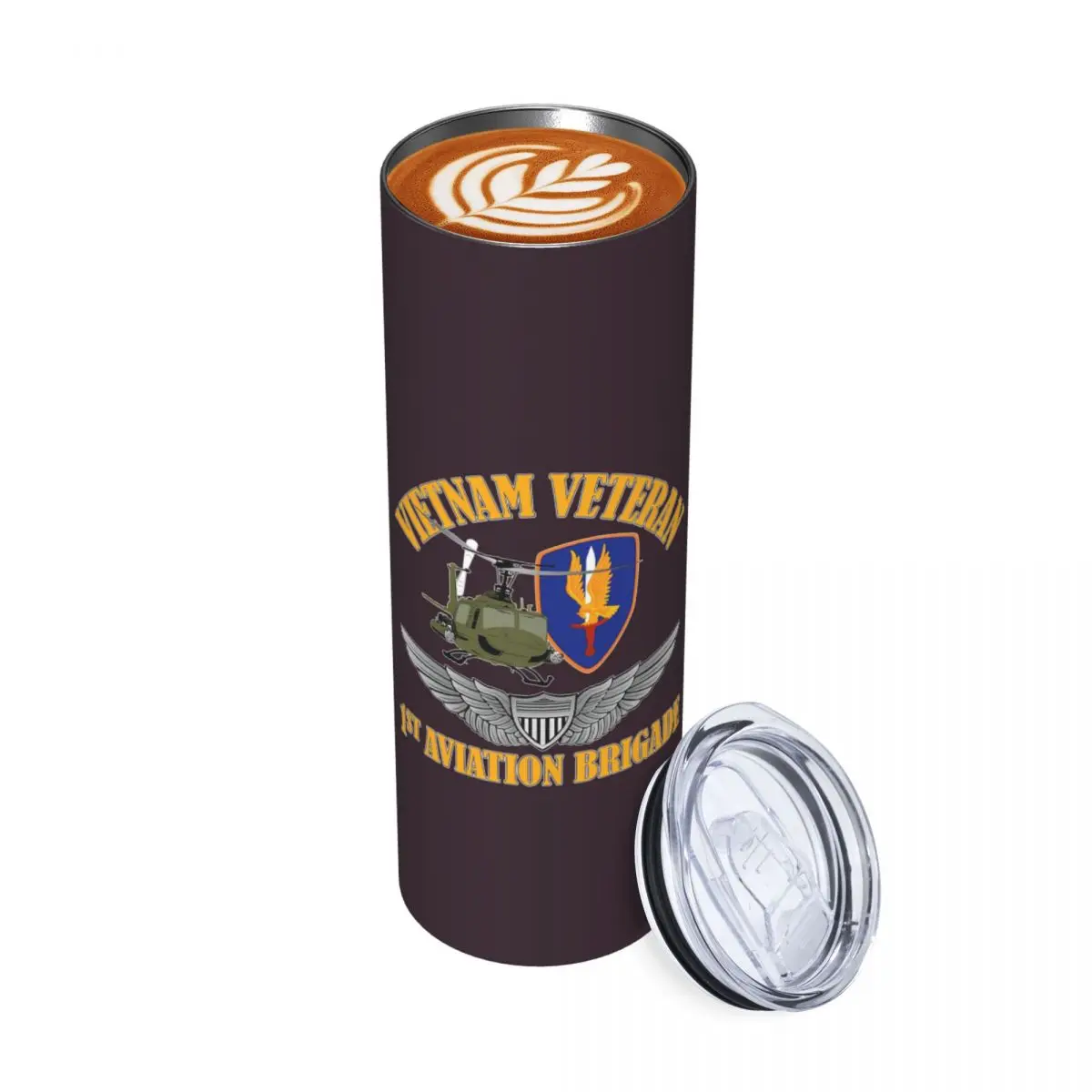 Uh-1 Huey Helicopter Stainless Steel Tumbler Vacuum Insulated Mug Thermal Cold Bottle Straw With Lid 20oz