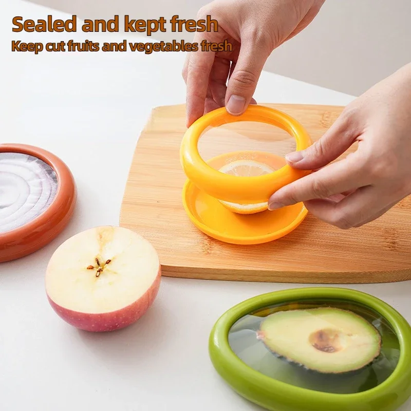 1pc/4pc Silicone Fruit and Vegetable Fresh-keeping Box Food Storage Container Set Portable Stackable and Leak Proof Keeping