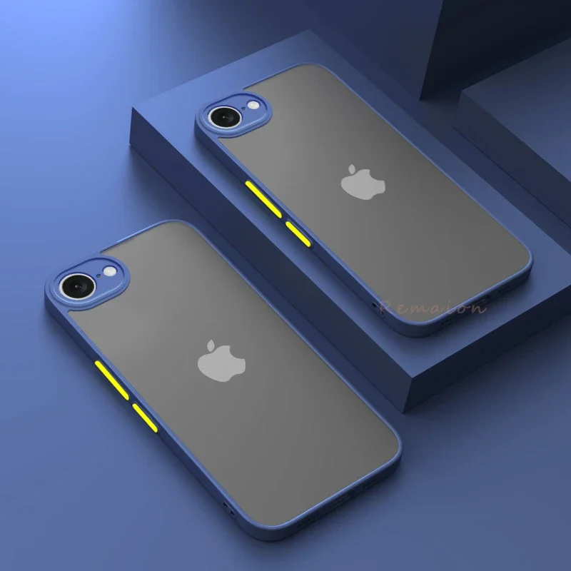 Fashion Color Blocking 16E Case for iPhone 16e SE4 2025 Hard PC Armor Matte Shockproof Camera Protector Funda Bumper Cases Cover