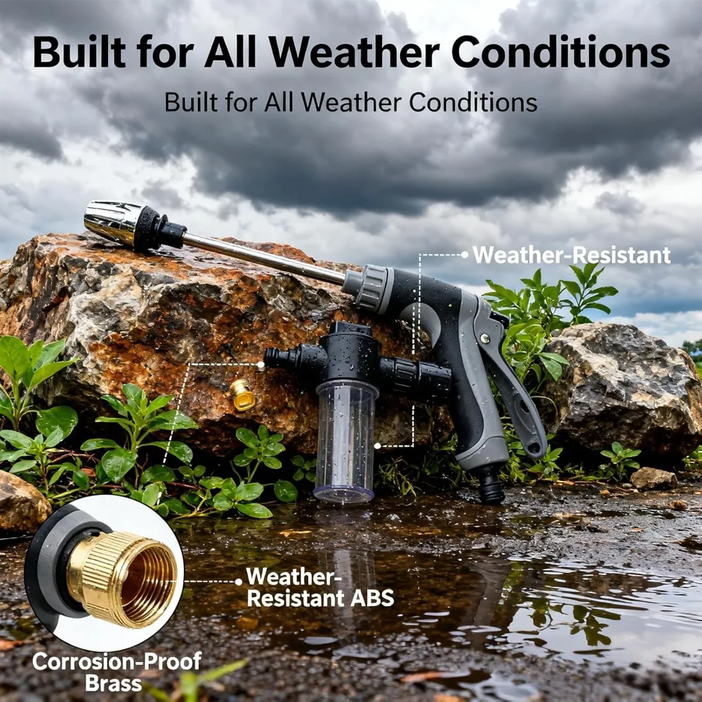 غسالة الضغط العالي واتربليتز، 360 °   فوهة خرطوم دوارة مع 3 أوضاع للرش - مثالية لتنظيف السيارة والفناء والممر (تشمل