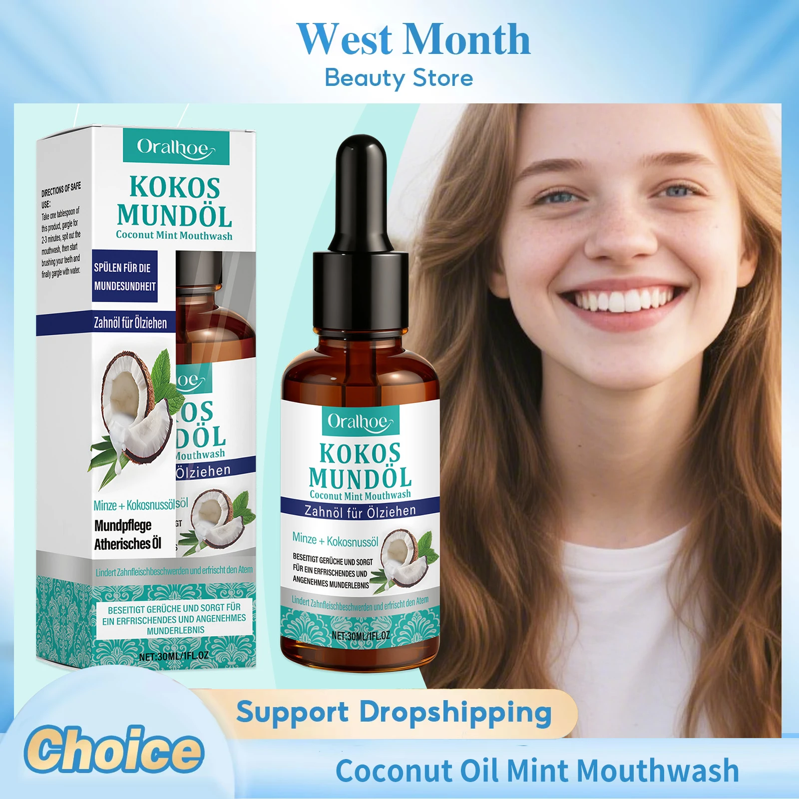 

Coconut Oil Mint Mouthwash Remove Bad Breath Refreshing Cleansing Teeth Yellow Stains Fresh Oral Hygiene Odor Removal Mouthwash