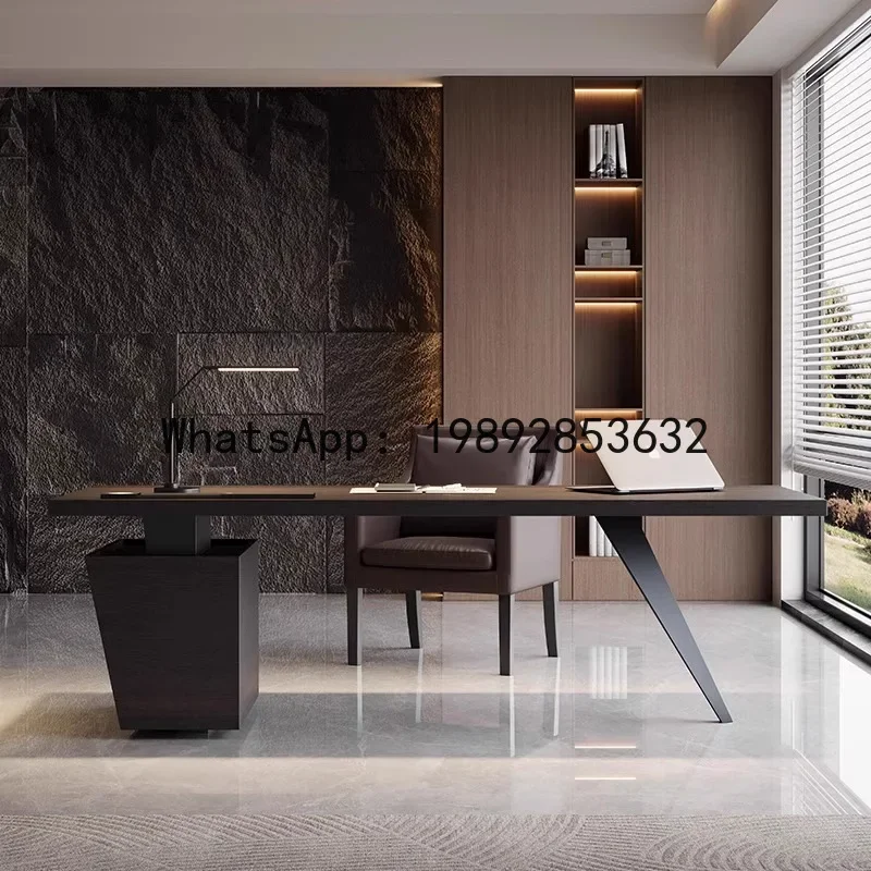 Z2-28  Italian Minimalist Solid Wood Desk Modern High-end Home Study Living Room Office Desk