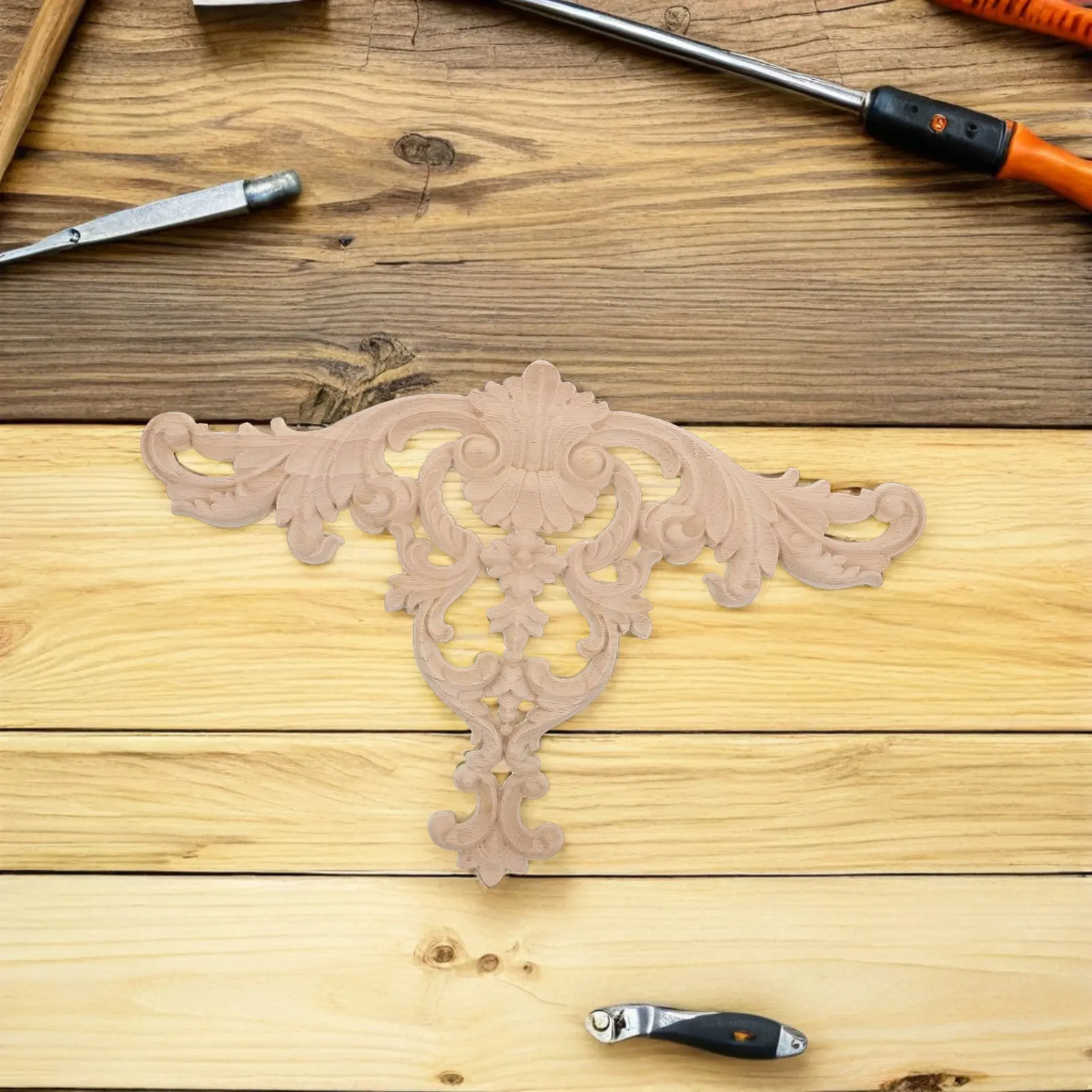 

Wood Carved Appliques for Furniture Vintage Unpainted Solid Wood Embellishments Corner Onlay Cabinet Door Decoration Crafts DIY