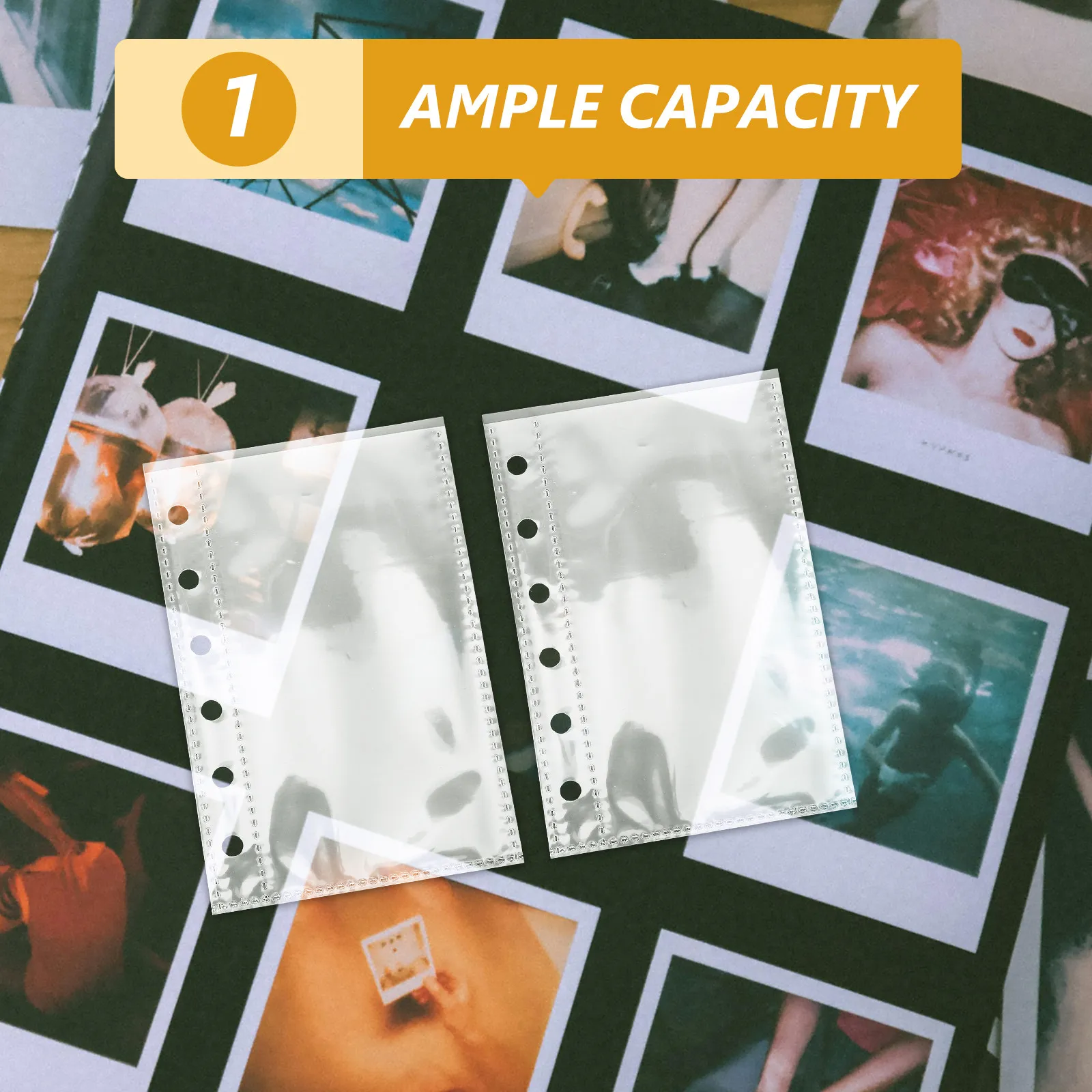 60Pcs Scrapbook Binder Sheets Clear Plastic Page Protectors 14x12.5cm Heavy Duty Sheet Protectors Photo Album Refill Pages