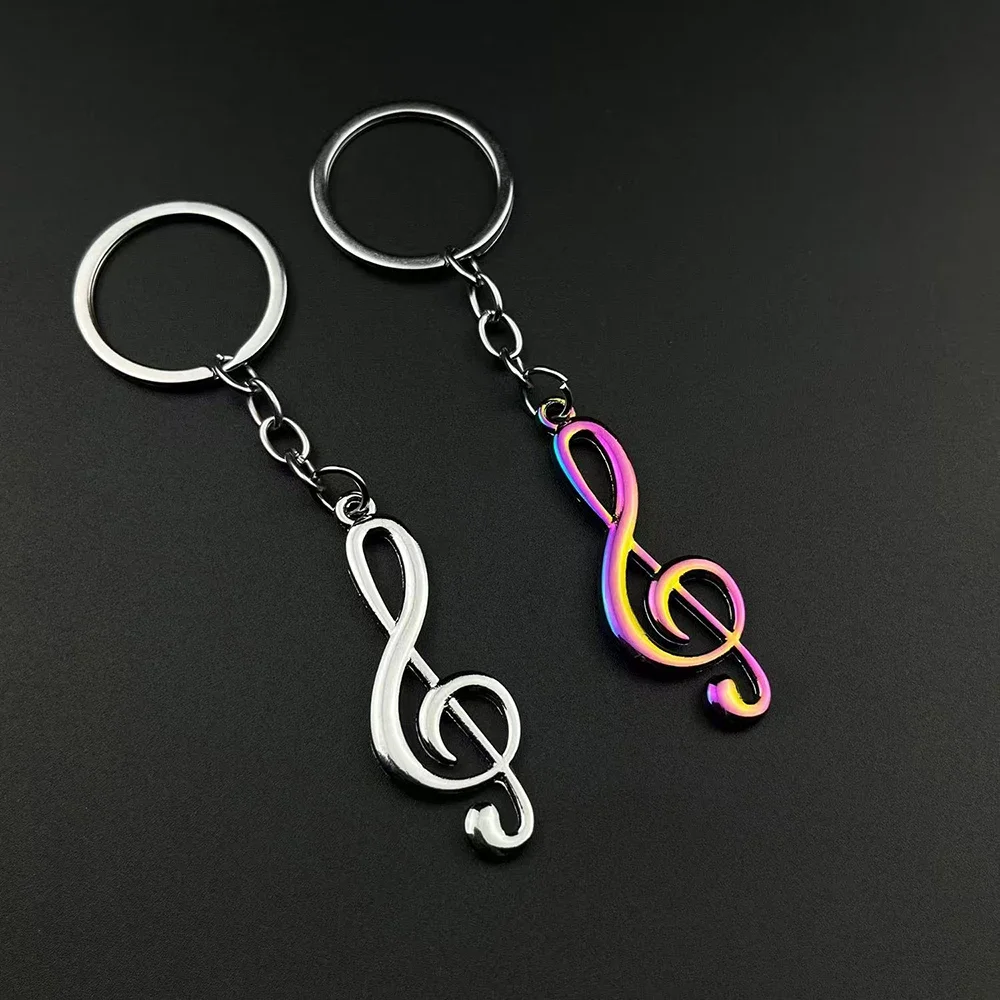 New Keychain Key Ring Musical Note Keyring For Bag Car Metal Music Symbol Key Chains Gift