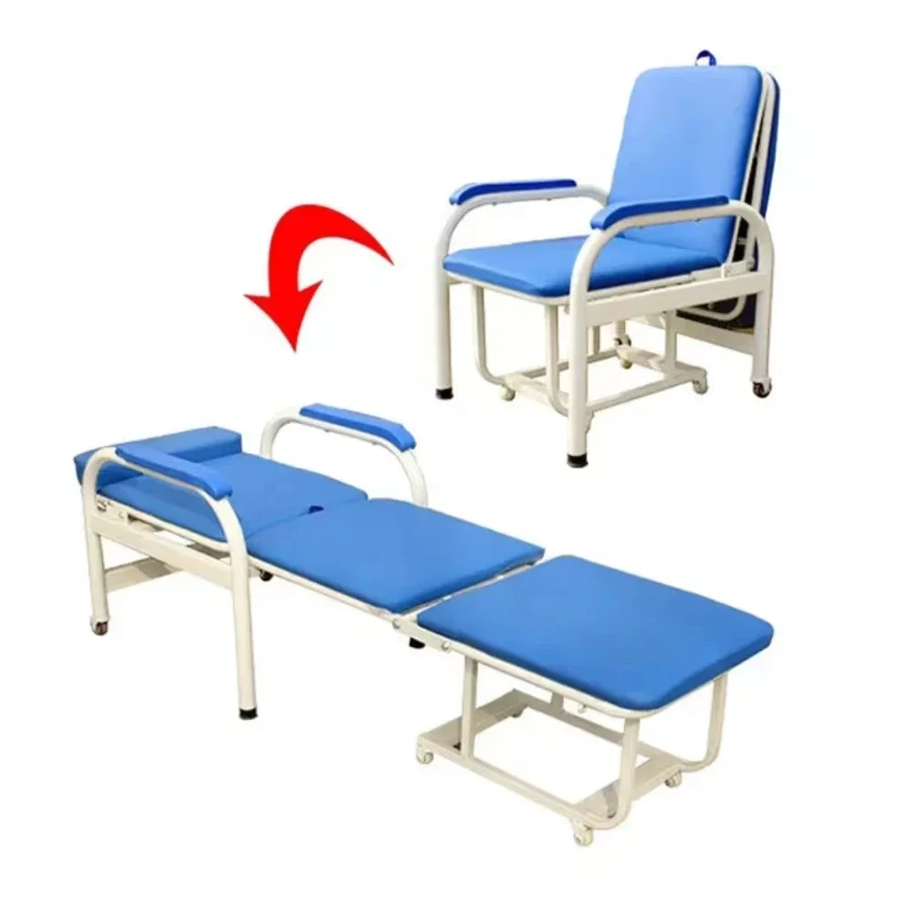 Hospital Medical Accompany Chair Patient Attendant Folding Nursing Chair Cum Bed