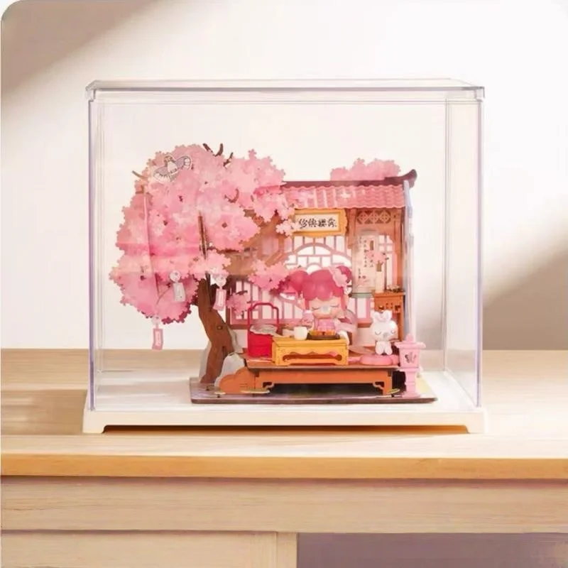 ديوراما لمهرجان حديقة الربيع، منزل مصغر خشبي ثلاثي الأبعاد DIY، مشهد خارجي غريب الأطوار للبالغين #5