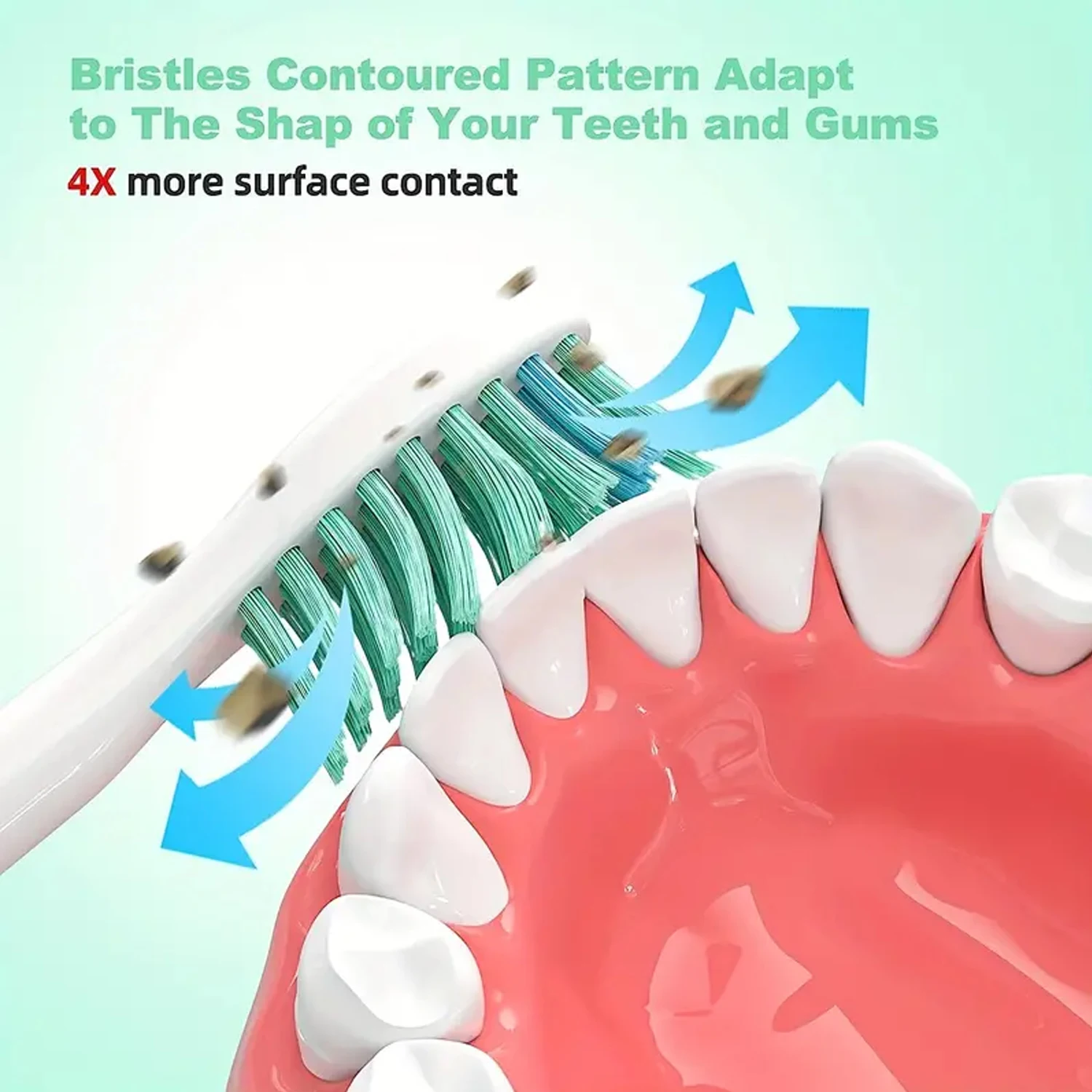 4-32pcs Electric Toothbrush Replacement Heads Compatible with Philips Sonicare Replacement Brush Heads Click-on Handles image 5