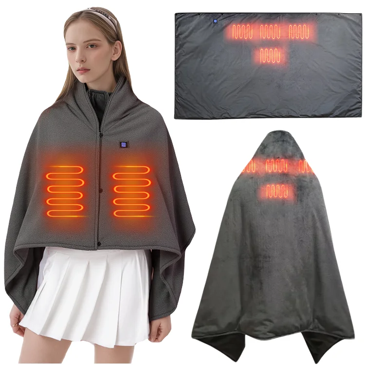 

Portable 5V USB Electric Heated Throw Blanket Rechargeable Battery Powered for Winter Indoor Outdoor