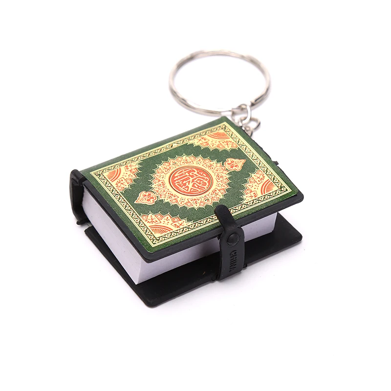 1PC Eid Mubarak Muslim Islamic Mini Pendant Keychains Key Rings Koran Ark Quran Book Real Paper Can Read Religiou Jewelry random