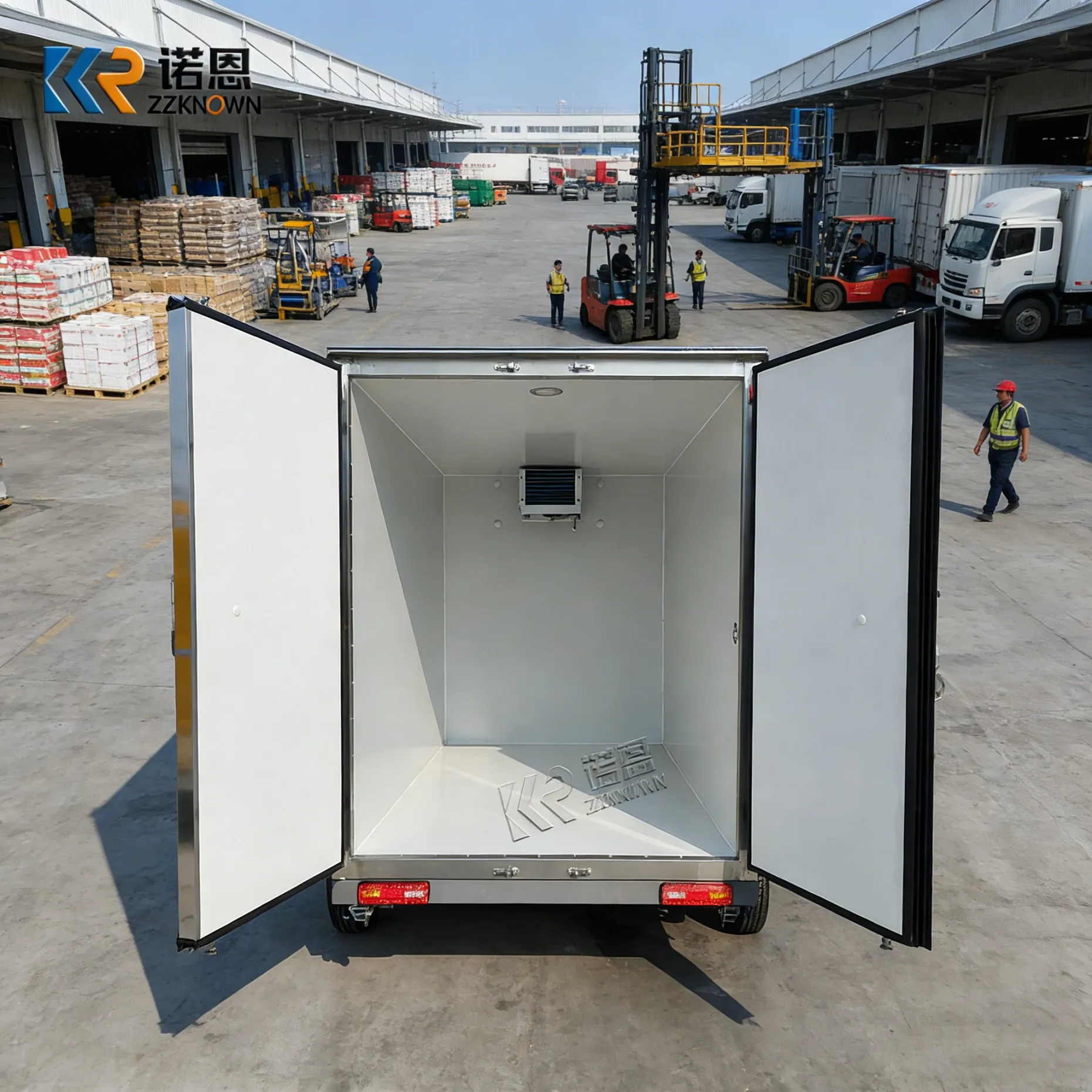 Mobile Modern Street Truck Vending Cart Refrigerator Food Van Semi Cold Room Outdoor Freezer Trailer Manual New Diesel