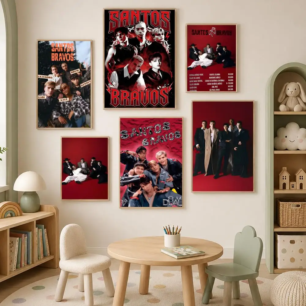 Band Santos Bravos Poster Self-Stick HD PVC Wall Art Poster, Waterproof Decor for Bedroom, Living Room and Home