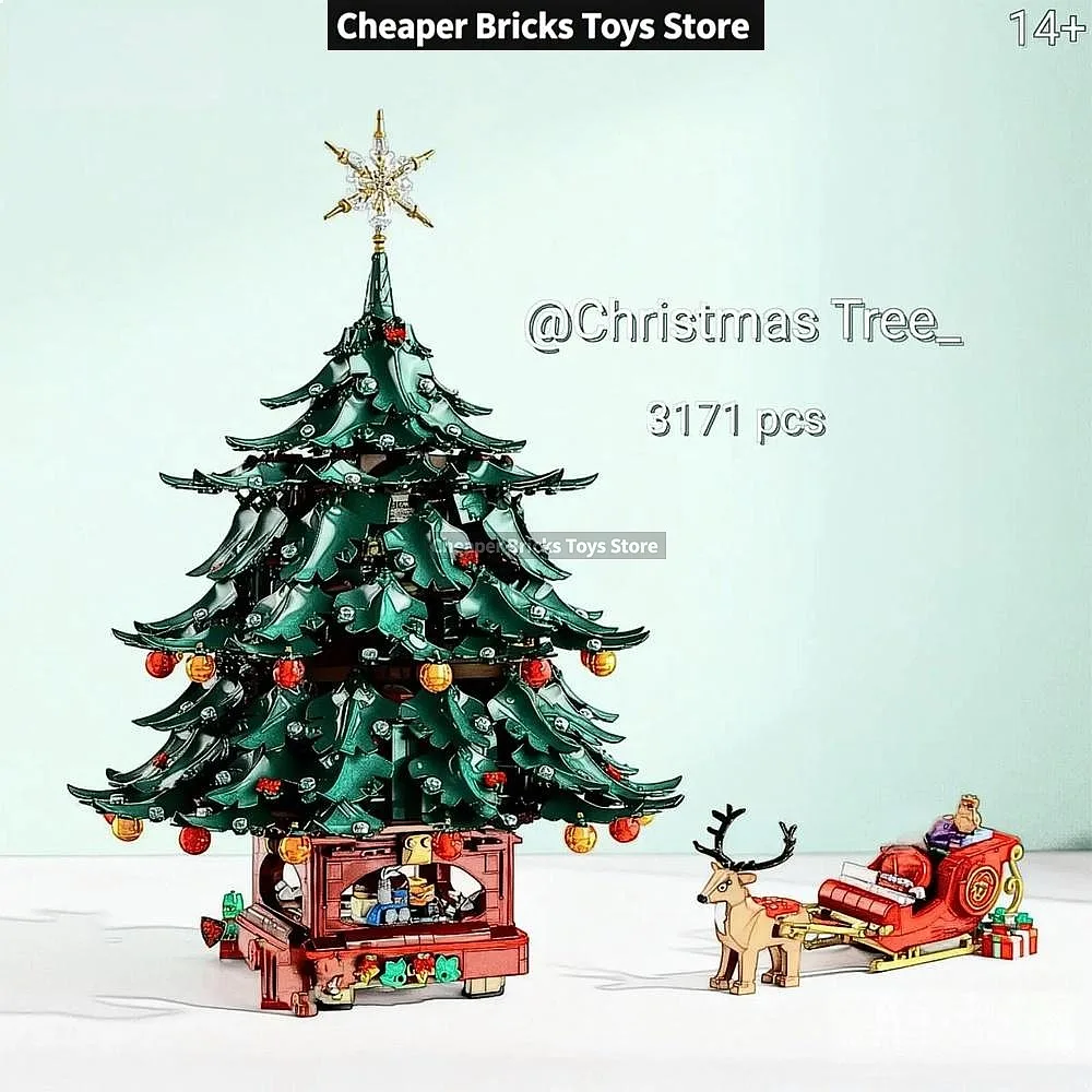 In-stock 3171PCS Christmas Tree Building Blocks Set Creative DIY Home Decoration for Friends Adult Gifts