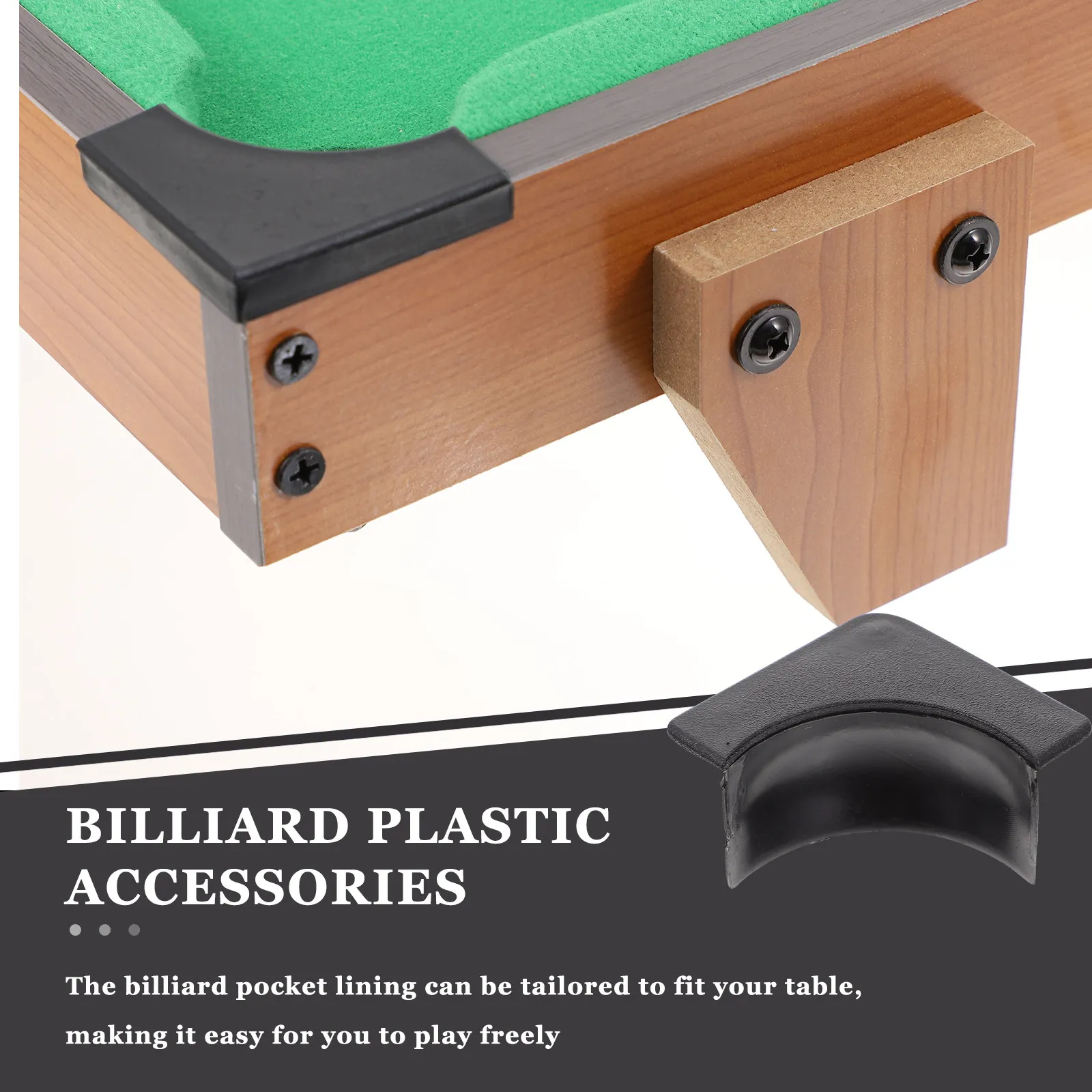 

2Sets Billiard Table Liners Kit Wear-Resistant Black Pocket Liners for Pool Table Replacement Accessories Corner Side Mats