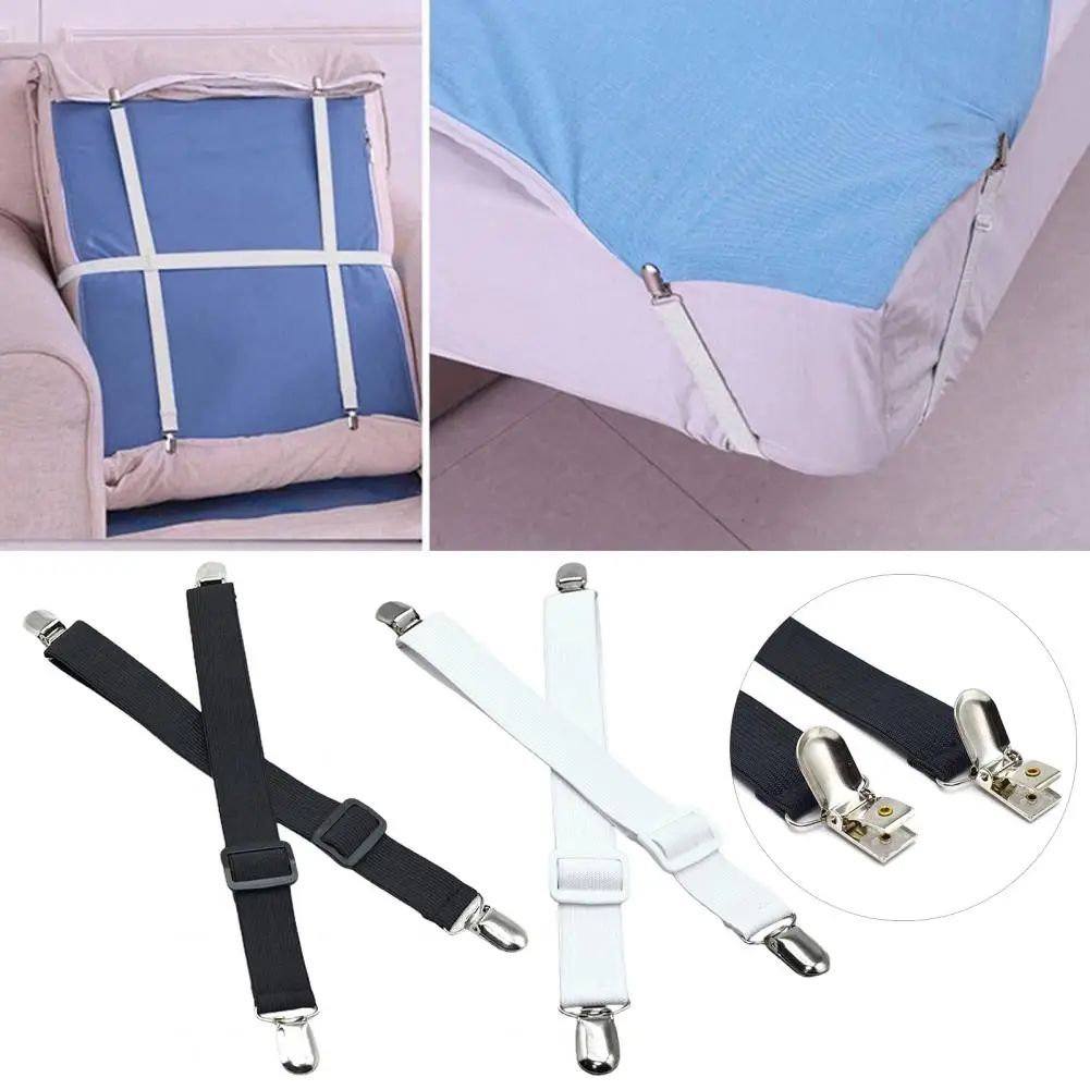 2Pcs Hidden Strap Tablecloth Clips Fasteners Table Cloth Holder Clips Adjustable Elasticity Picnic Tablecloth Clip