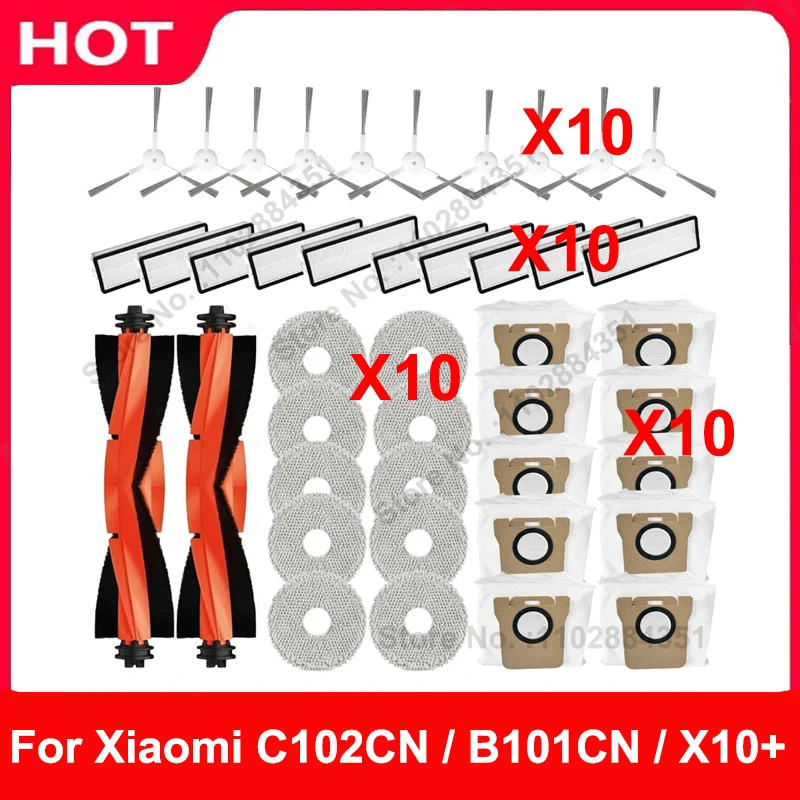 Kompatybilny z Xiaomi Mijia Omni 2 C102CN / B101CN / B116CN / X10+ Plus Części Akcesoria Szczotka boczna Rolka Filtr Hepa Mop Pył