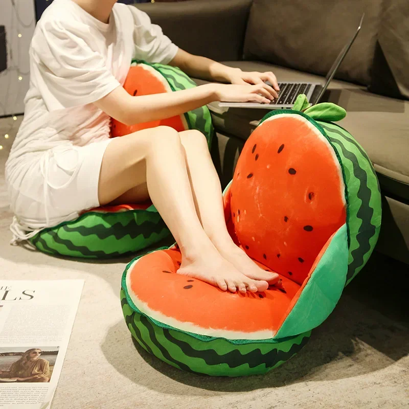 Simulation Watermelon Plush Pillow Lazy Sofa Seat Throw Pillow Stuffed Soft Kids Toys for Girls Child Home Decor for Gift