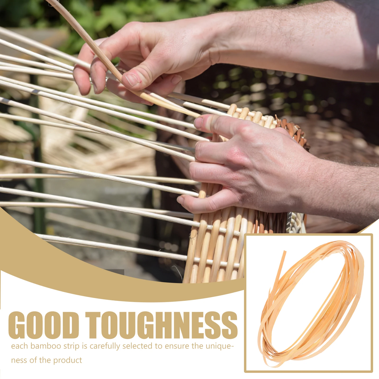 

4 Rolls Bamboo Strips Rattan Cane Decorative Materials Wedding Floral Arrangements DIY Projects Basket Weaving Supplies Durable