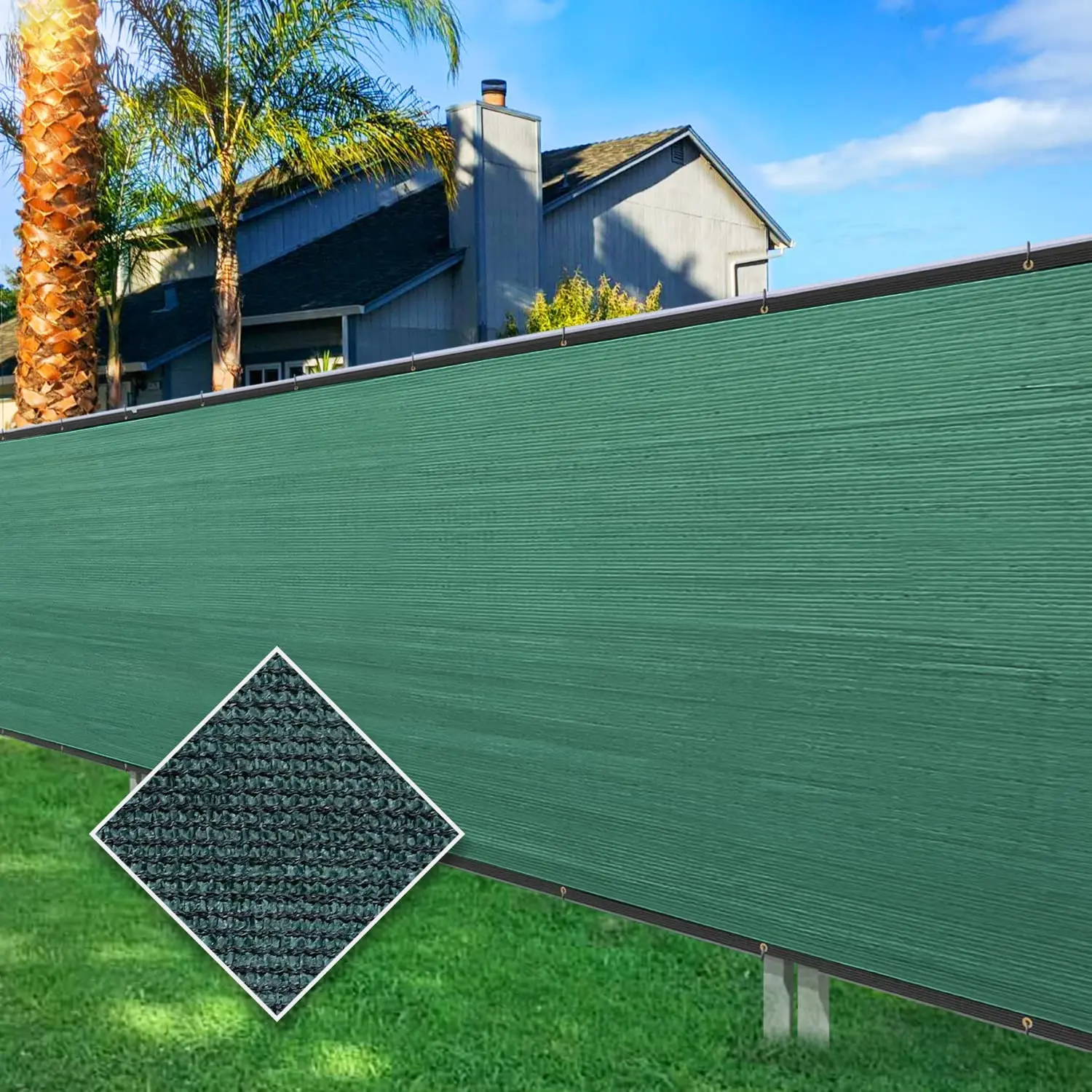 Fence Privacy Screen Outdoor Backyard Fencing Windscreen Shade Cover Mesh Fabric Privacy Barrier Balcony Privacy Shield-Green