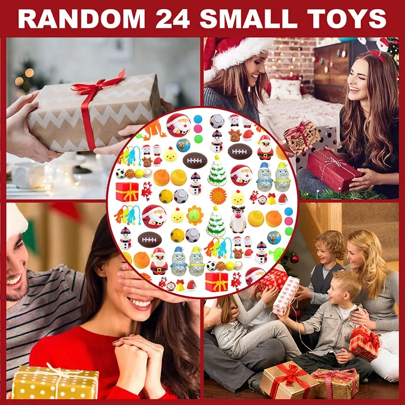 Weihnachts-Adventskalender 2025 mit 24 Stück Dekompressionsspielzeug, Weihnachtsstrumpffüller, Geschenke
