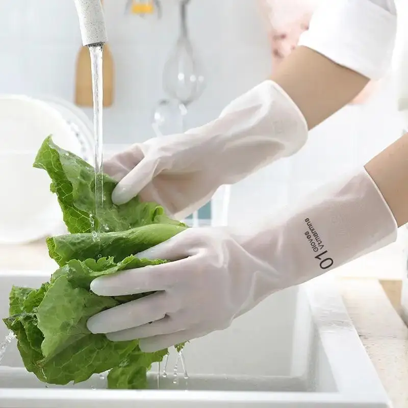 Soft Fit Waterproof Silicone Household Gloves 5Pairs Non-Slip Reusable Gloves for Kitchen Dishwashing Home Cleaning Tasks