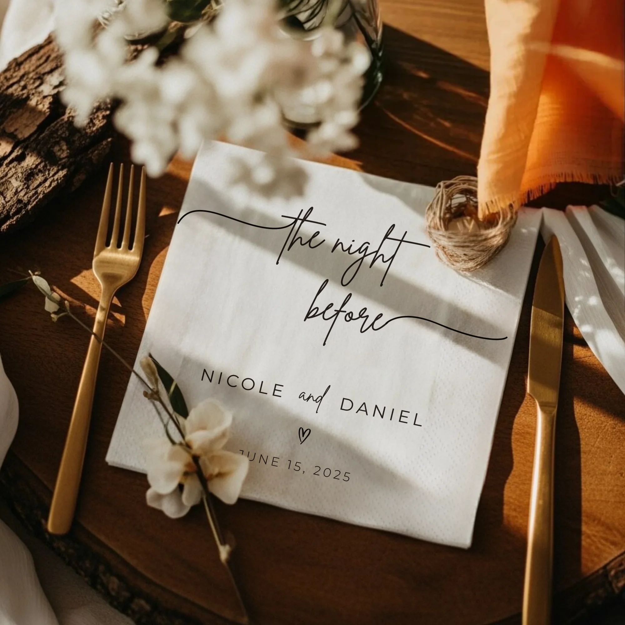 Personalisierte Hochzeits-Papierservietten, 20–500 Stück, individuelle Monogramm-bedruckte Servietten für Hochzeit, Cocktailparty, Jahrestag, Dekoration – Detail 4