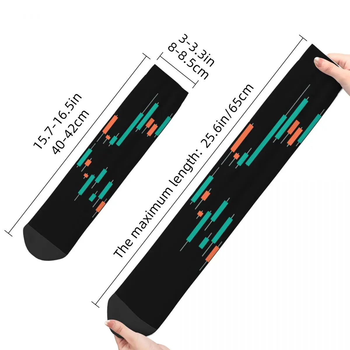 Men's Socks Stock Market Candlesticks Classic Retro Bitcoin Cryptocurrency Art Hip Hop Seamless Crew Sock Gift Pattern Printed