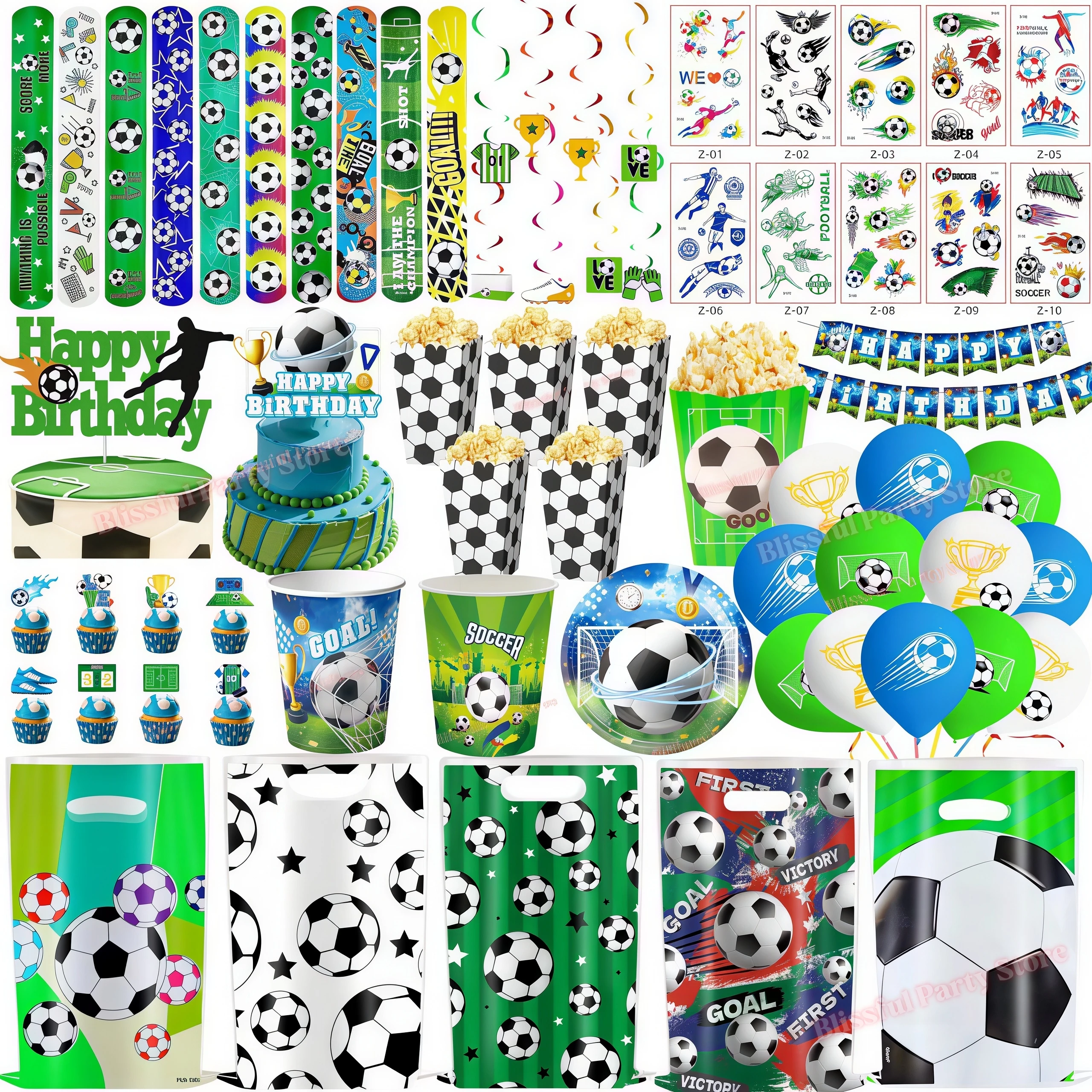 Fußball-Geburtstagsdekoration Partyzubehör Süßigkeitentüten Fußball-Geschenkverpackung Armbänder Kinder Jungen Fußballspiel Partyfavors