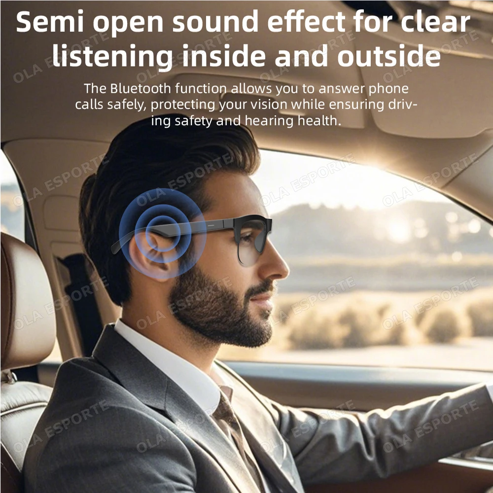 Neue Smart Bluetooth V5.3 Sonnenbrille Brille Anruf Outdoor Sport Kopfhörer HIFI Schwarz Technologie Anti-touch UV Für Männer Und Frauen