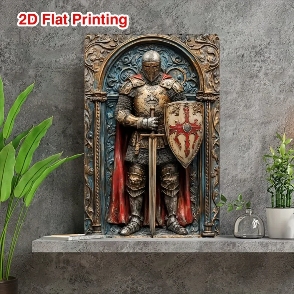Knight in Golden Armor with Sword and Shield, & Christmas Gift, Halloween Wall Decor |Detailed Armor Design