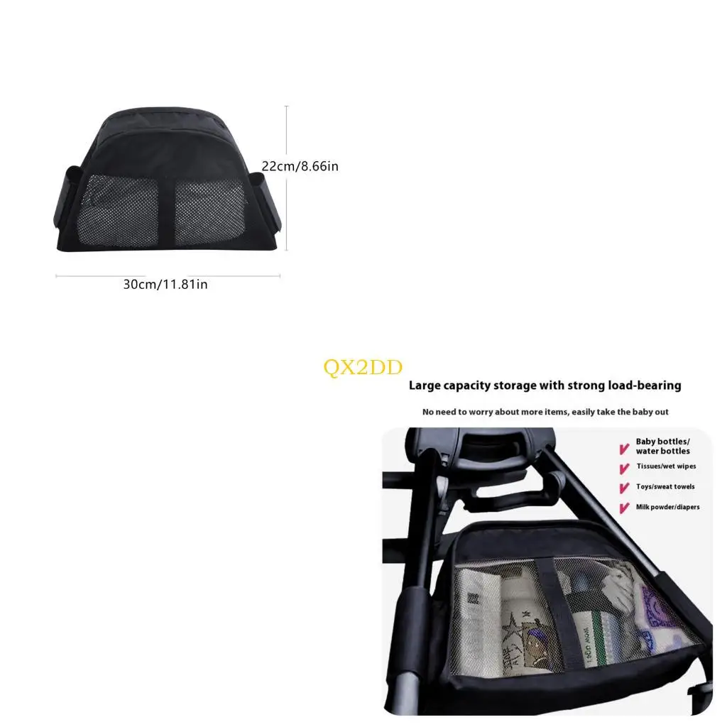 

QX2D Oxford Fabric Diaper Organiser Bag Anti Slip Baby Pram Storage Solution