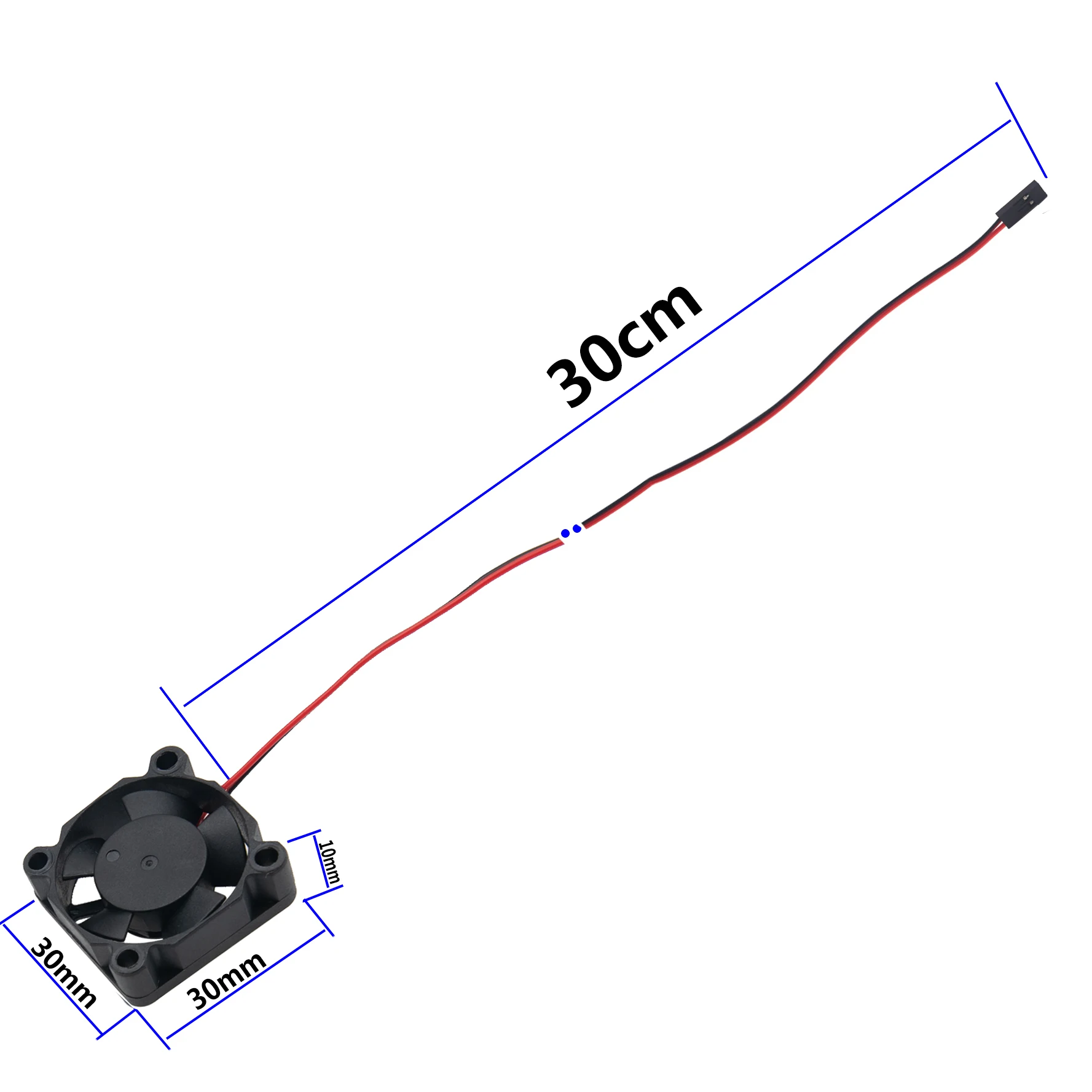 2Pcs Motor Cooling Fan Heatsink 3010 30mmx30mmx10mm Brushless Cooler DC 5V for HSP HPI Wltoys Himoto Tamiya Redcat 1/10 RC Car