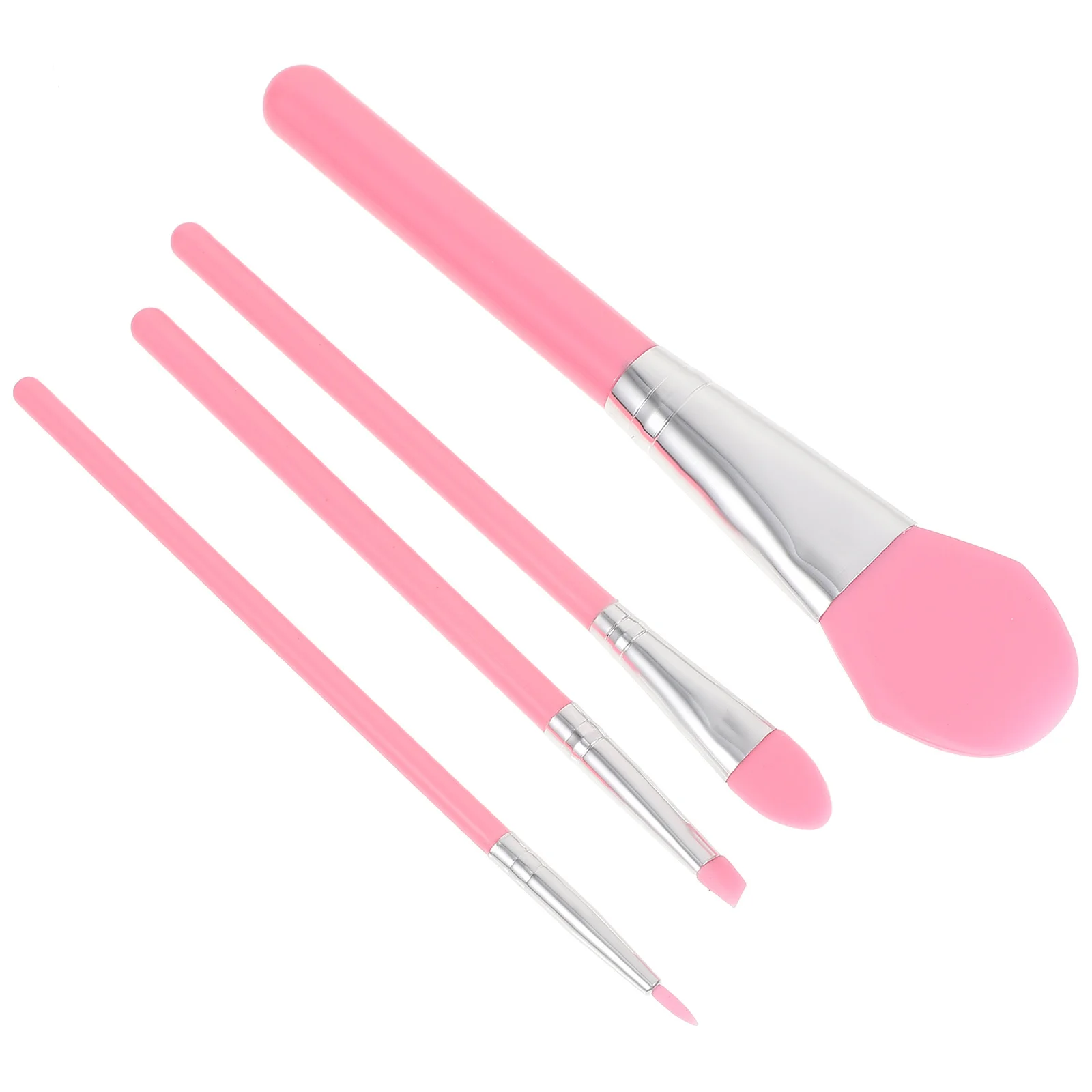Set di 4 Pennelli in Silicone per Maschera Viso, Applicatore Professionale per Fondotinta Liquido e in Crema, Manico Morbido per Eyeliner e Labbra