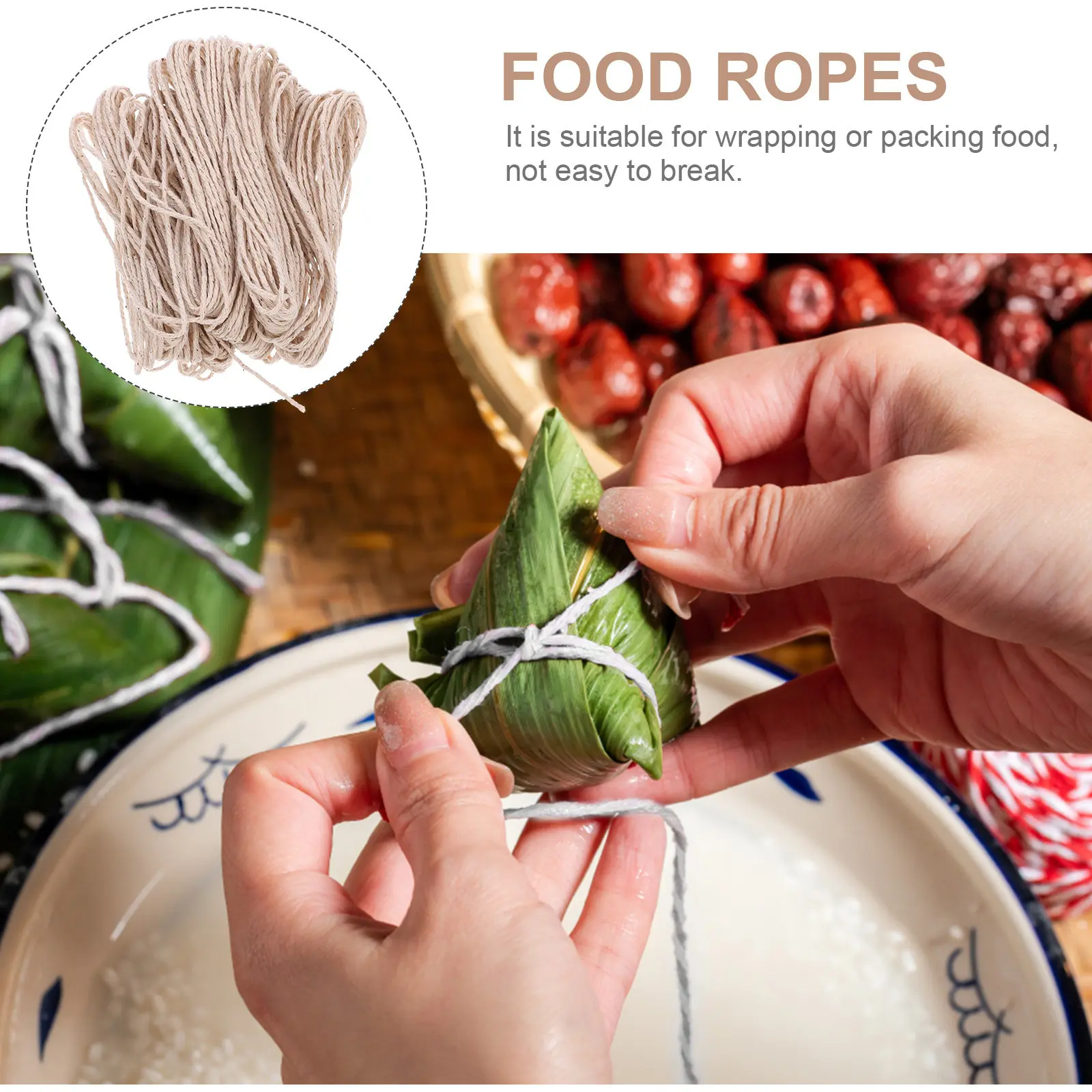 Cotton Rope Sausage Tying String – Elastic, High-Temp Resistant for Meat Bundling, Ham & Kitchen Cooking