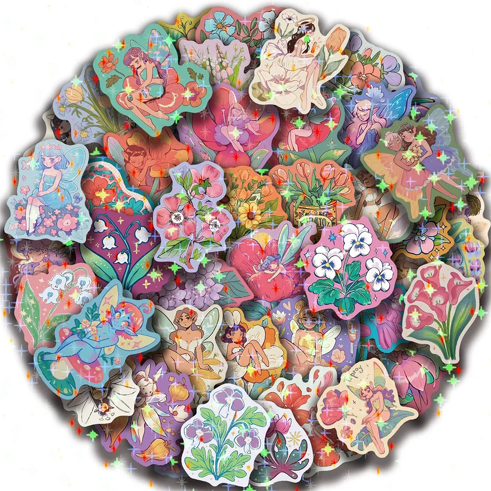 

10/30/50pcs Cute Creative Flower Fairy Cartoon Stickers Kawaii Girl Graffiti Decals Suitcase Laptop Guitar DIY Aesthetic Sticker