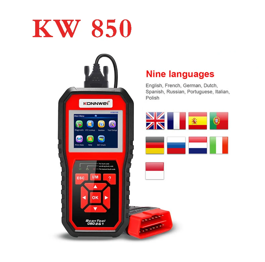 

KW850 OBD2 Professional 2 in 1 Code Car Scanner Kw850 for All Car After 1996 OBD2 EOBD Car Scanner