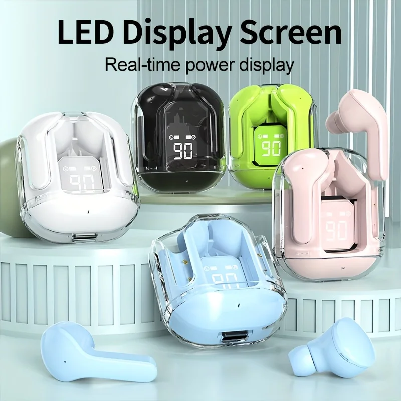 T2 Wireless Mini Earbuds LED Power Digital Display TWS Headset Stereo Sound Bluetooth-compatible 5.3 for iPone Xiaomi Lenovo